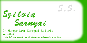 szilvia sarnyai business card